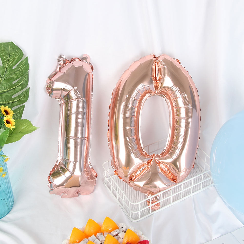 ELECTROPRIME 5 PCS 16 Inch Number Foil Balloons Happy Birthday Party Wedding Balloons