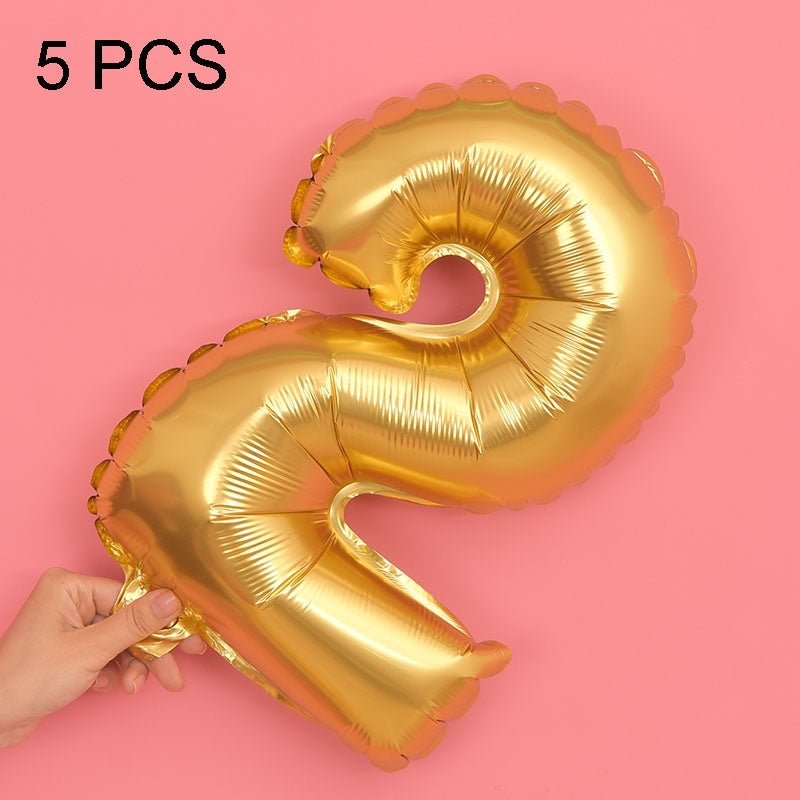 ELECTROPRIME 5 PCS 16 Inch Number Foil Balloons Happy Birthday Party Wedding Balloons