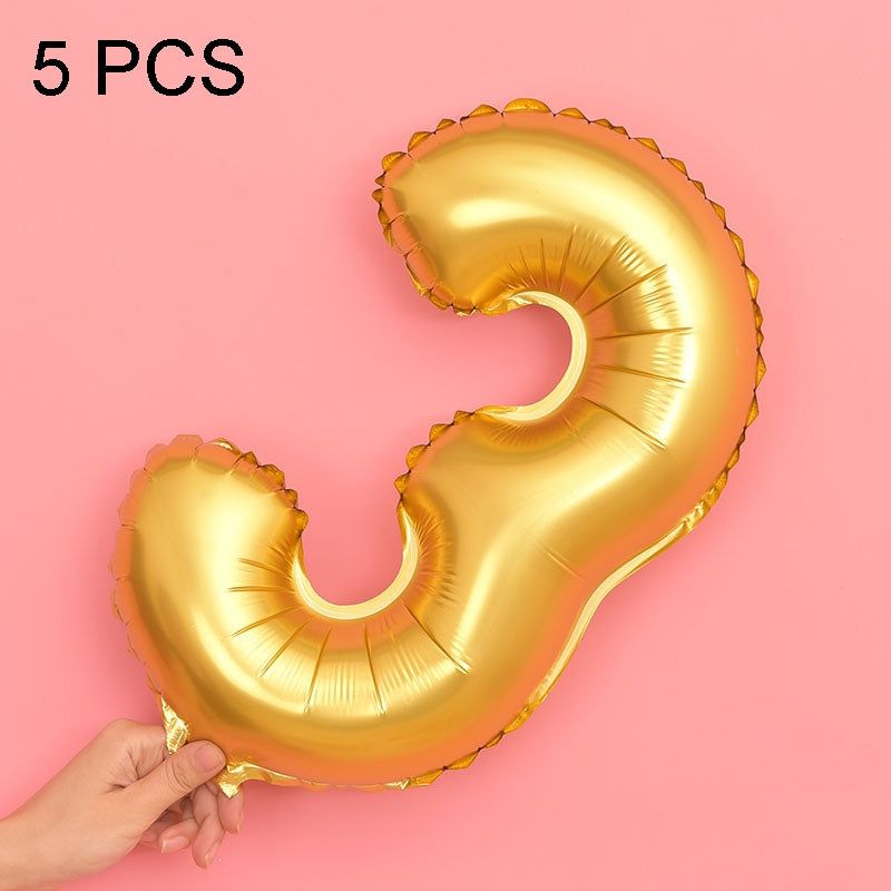 ELECTROPRIME 5 PCS 16 Inch Number Foil Balloons Happy Birthday Party Wedding Balloons