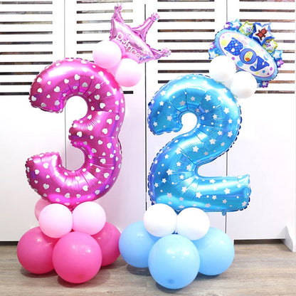 ELECTROPRIME 5 PCS 16 Inch Number Foil Balloons Happy Birthday Party Wedding Balloons