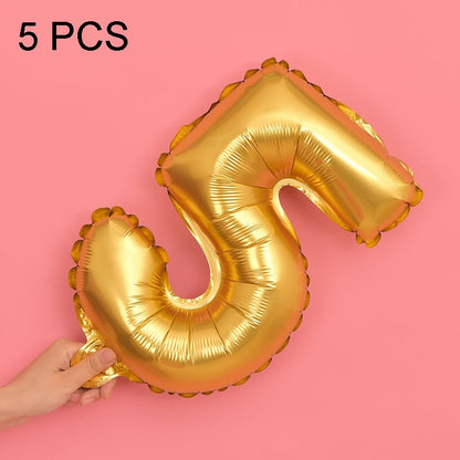 ELECTROPRIME 5 PCS 16 Inch Number Foil Balloons Happy Birthday Party Wedding Balloons