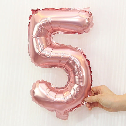 ELECTROPRIME 5 PCS 16 Inch Number Foil Balloons Happy Birthday Party Wedding Balloons