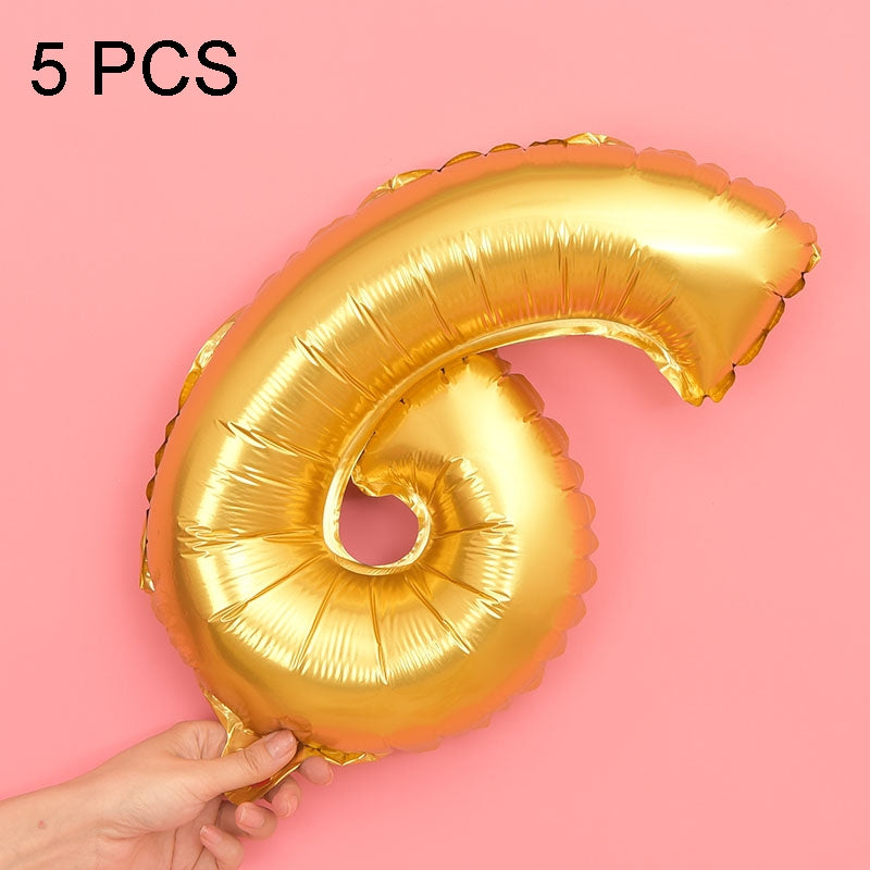 ELECTROPRIME 5 PCS 16 Inch Number Foil Balloons Happy Birthday Party Wedding Balloons