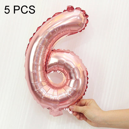 ELECTROPRIME 5 PCS 16 Inch Number Foil Balloons Happy Birthday Party Wedding Balloons