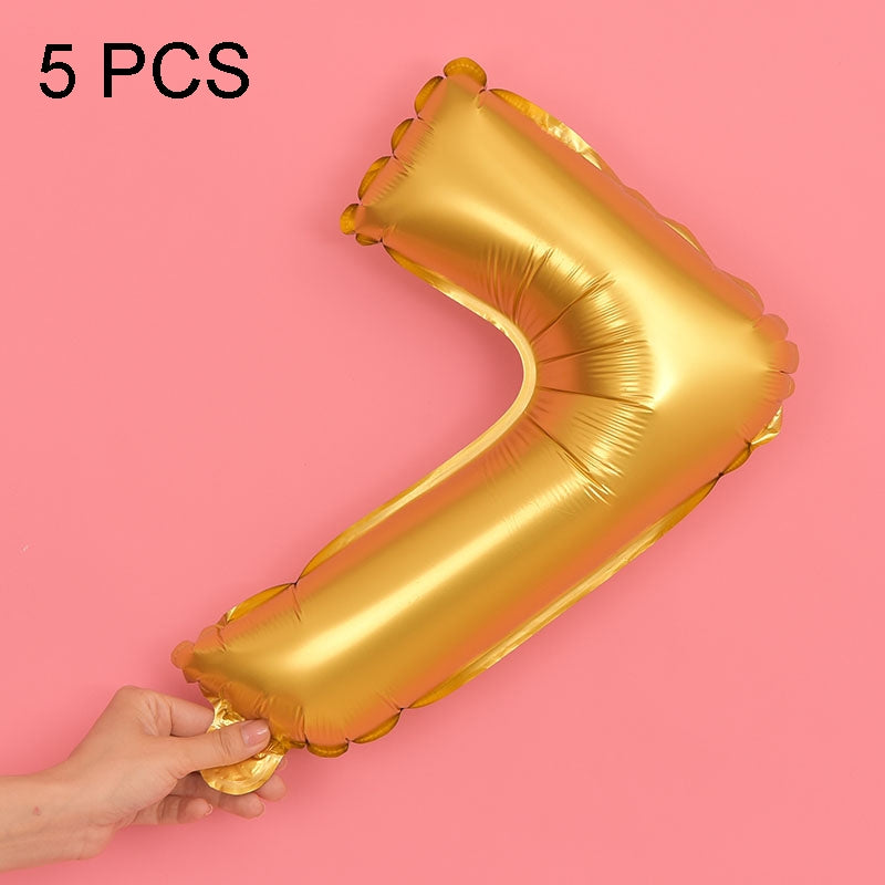 ELECTROPRIME 5 PCS 16 Inch Number Foil Balloons Happy Birthday Party Wedding Balloons