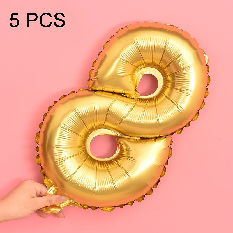 ELECTROPRIME 5 PCS 16 Inch Number Foil Balloons Happy Birthday Party Wedding Balloons