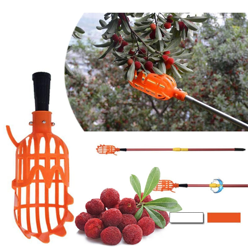 ELECTROPRIME Plum Date Apricot Pick Fruit Plastic Tool(Orange)