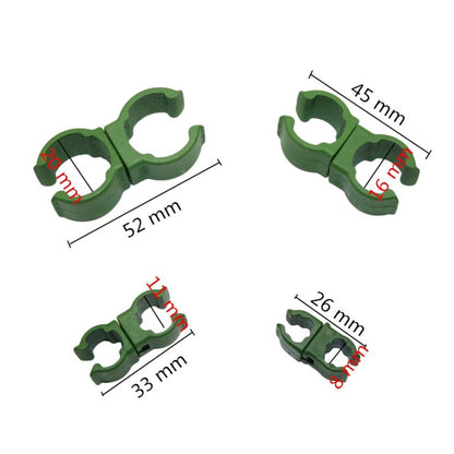 ELECTROPRIME 50 PCS Rotary Buckle Gardening Plastic Bracket Support Universal Tube Clamp Plastic Buckle, Size:11 mm Diameter Pillar(Green)
