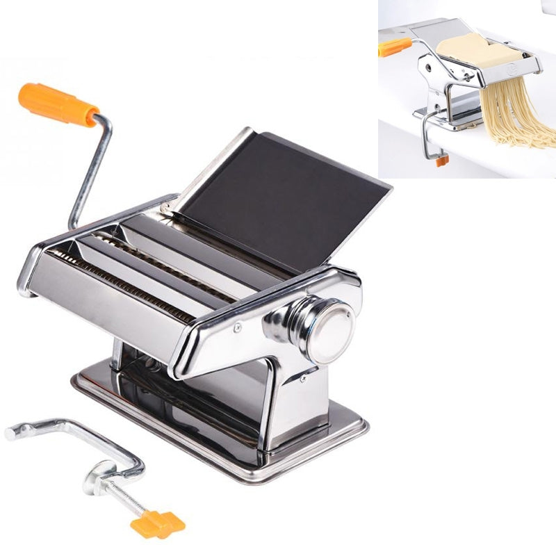 ELECTROPRIME Household Stainless Steel Pasta Making Machine Manual Noodle Maker Spaghetti Hand Cutter