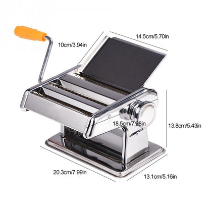 ELECTROPRIME Household Stainless Steel Pasta Making Machine Manual Noodle Maker Spaghetti Hand Cutter