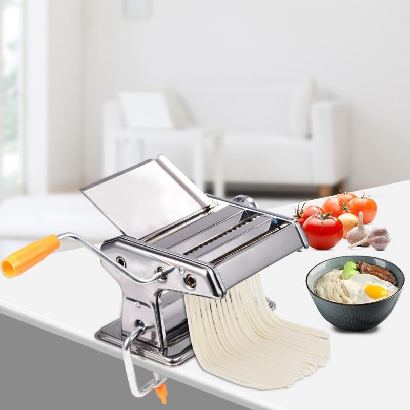 ELECTROPRIME Household Stainless Steel Pasta Making Machine Manual Noodle Maker Spaghetti Hand Cutter