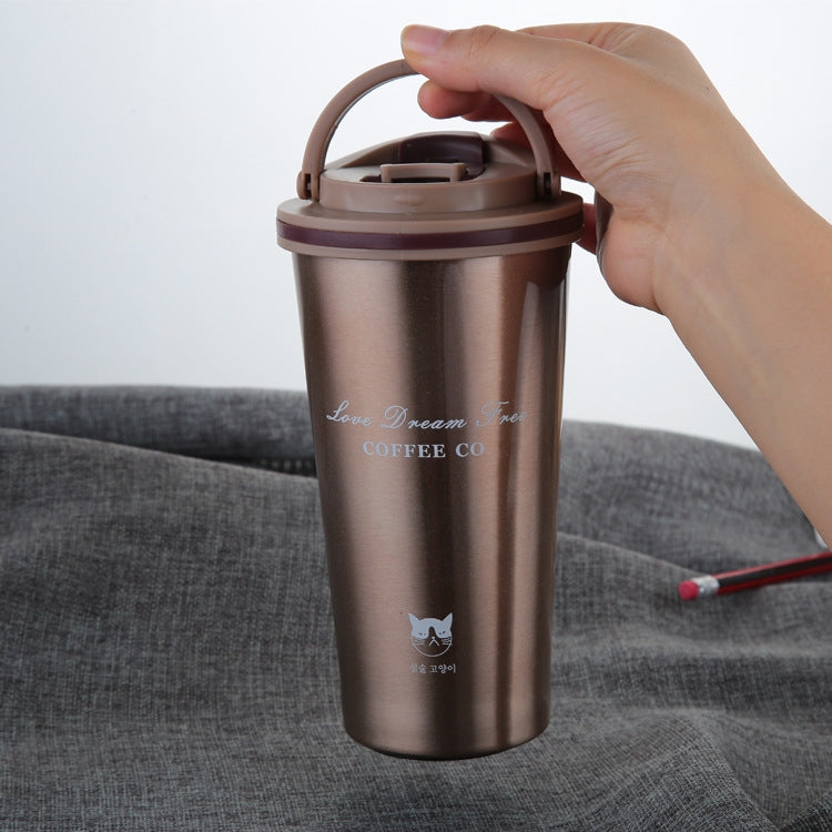ELECTROPRIME 500ML Portable Stainless Steel Creative Gift Coffee Cup Office Vacuum Thermos Mug(Navy Blue)