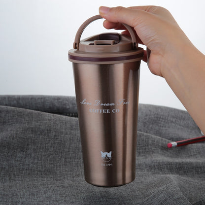ELECTROPRIME 500ML Portable Stainless Steel Creative Gift Coffee Cup Office Vacuum Thermos Mug(Navy Blue)