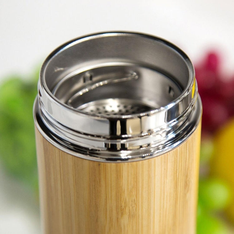 ELECTROPRIME Creative Bamboo Thermos Bottle Stainless Steel Vacuum Flask, Capacity:450ml, Style: Stainless Steel