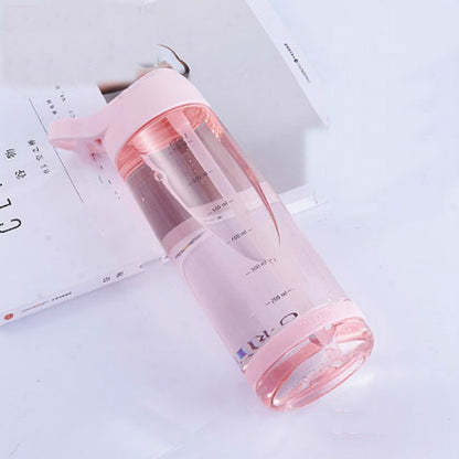 ELECTROPRIME 1000ml Outdoor Water Bottle Sports Bottles Hiking Camping Plastic Bottle with Straw(Pink)