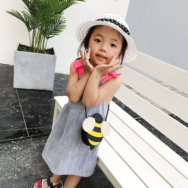 ELECTROPRIME Baby Girls Tassel Purse handbag Kids Cross-body shoulder bag Gifts Cartoon Animals Bag(Bee)