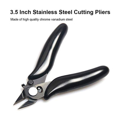 ELECTROPRIME 3.5 Inch Diagonal Pliers Mini Wire Cutter Small Soft Cutting Electronic Handle Pliers
