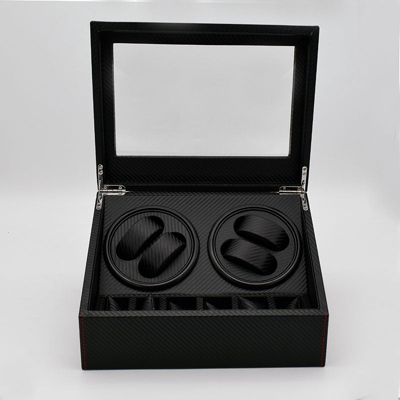 ELECTROPRIME 4+6 Automatic Rotation Leather Watch Winder Storage Display Case Box