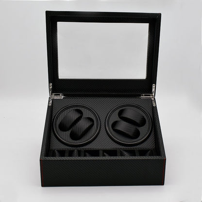 ELECTROPRIME 4+6 Automatic Rotation Leather Watch Winder Storage Display Case Box