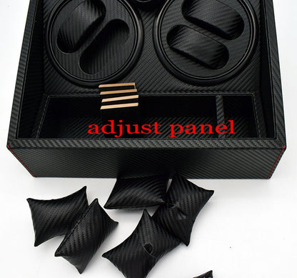 ELECTROPRIME 4+6 Automatic Rotation Leather Watch Winder Storage Display Case Box