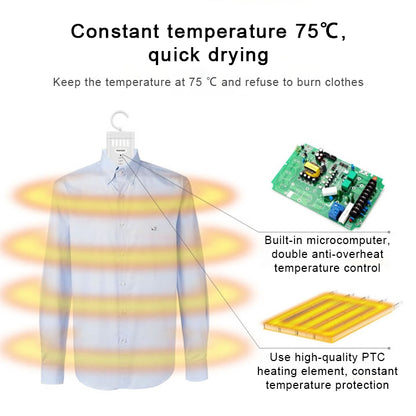 ELECTROPRIME Clothes Dryer Multi-functional Heater Anti-moisture Mildew Removal Sterilization Dry Hanger, CN Plug