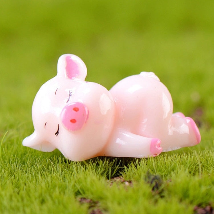ELECTROPRIME 5 PCS Piglet Family Cartoon Resin Crafts, Style:Sleeping Pig