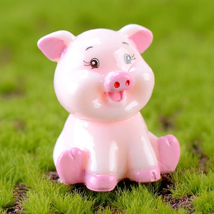 ELECTROPRIME 5 PCS Piglet Family Cartoon Resin Crafts, Style:Pink Pig