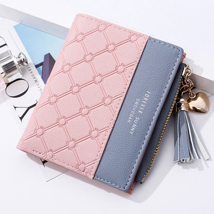 ELECTROPRIME Cute Fashion Purse Leather Long Zip Wallet Coin Card Holder Soft Leather Phone Card Female Clutch(water pink)