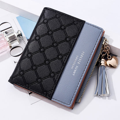 ELECTROPRIME Cute Fashion Purse Leather Long Zip Wallet Coin Card Holder Soft Leather Phone Card Female Clutch(black)