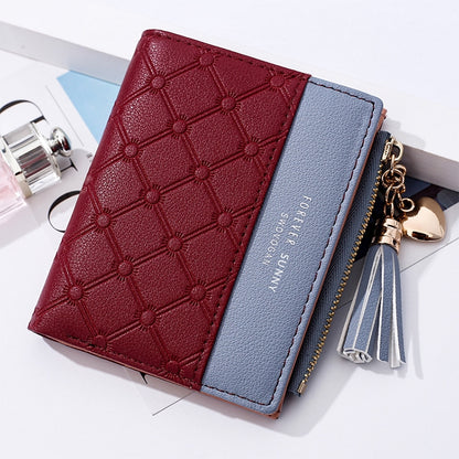 ELECTROPRIME Cute Fashion Purse Leather Long Zip Wallet Coin Card Holder Soft Leather Phone Card Female Clutch(Red)
