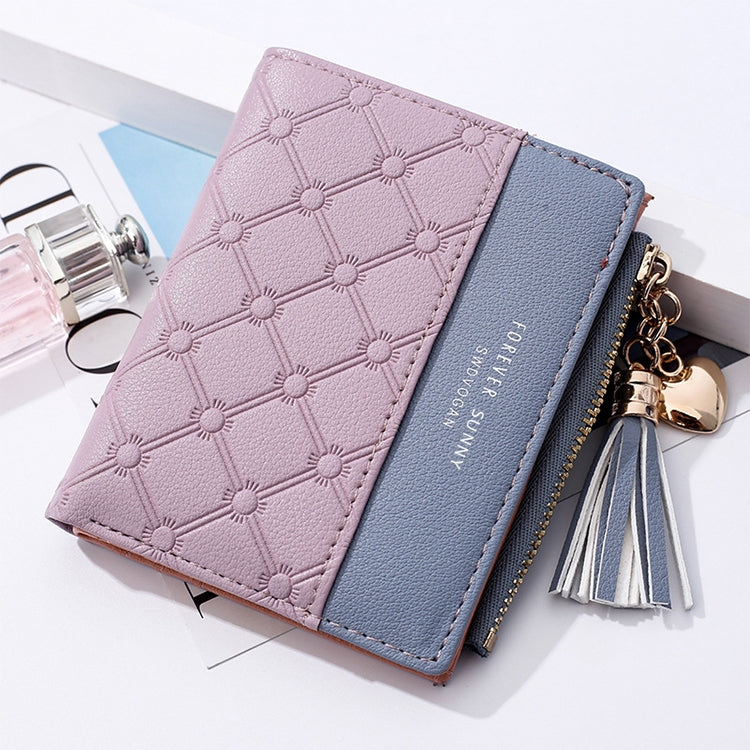ELECTROPRIME Cute Fashion Purse Leather Long Zip Wallet Coin Card Holder Soft Leather Phone Card Female Clutch(smoke purple)