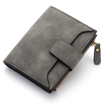 ELECTROPRIME Leather Women Hasp Small Slim Coin Pocket Purse Cards Holders Wallet(Dark Gray)