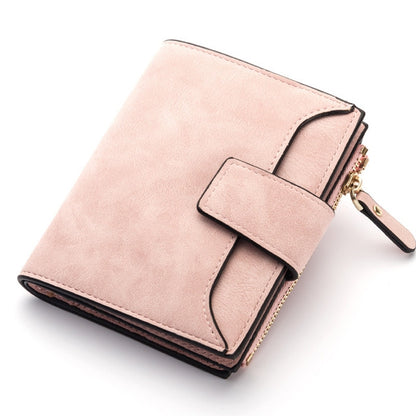 ELECTROPRIME Leather Women Hasp Small Slim Coin Pocket Purse Cards Holders Wallet(Pink)