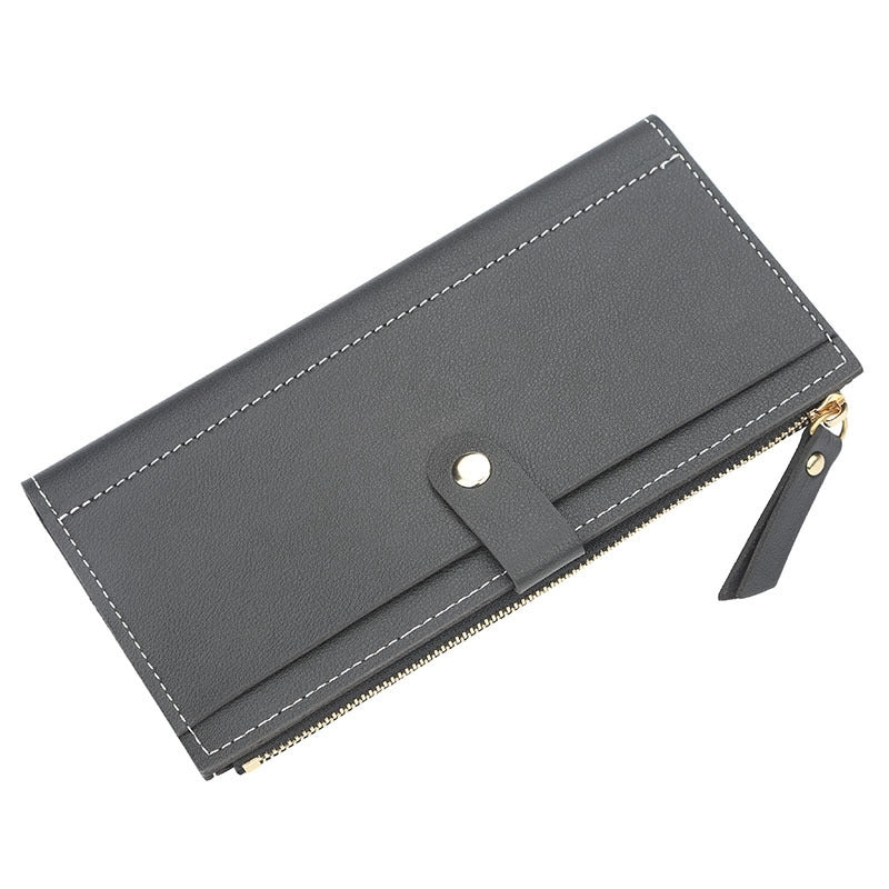 ELECTROPRIME Long Women Hasp Leather Clutch Coin Purse Wallets(Black)