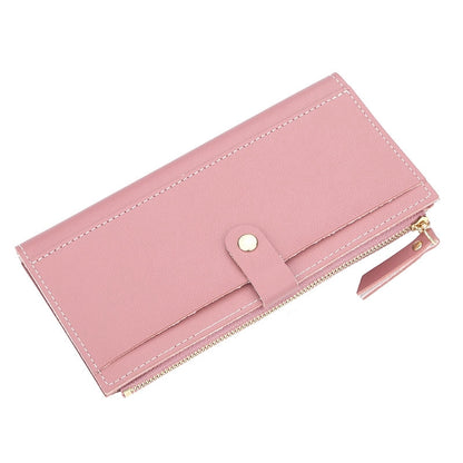 ELECTROPRIME Long Women Hasp Leather Clutch Coin Purse Wallets(Rose Red)