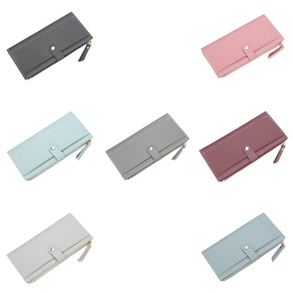 ELECTROPRIME Long Women Hasp Leather Clutch Coin Purse Wallets(Rose Red)