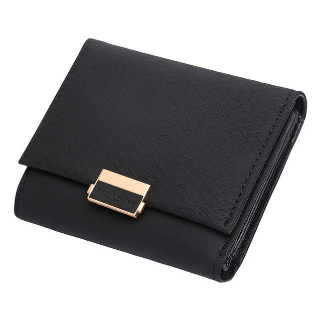 ELECTROPRIME Luxury Wallet Female Leather Women Leather Purse Plaid Wallet Ladies Hot Change Card Holder Coin Small Purses for Girls(Black)