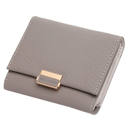 ELECTROPRIME Luxury Wallet Female Leather Women Leather Purse Plaid Wallet Ladies Hot Change Card Holder Coin Small Purses for Girls(Gray)