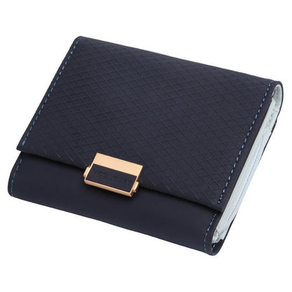 ELECTROPRIME Luxury Wallet Female Leather Women Leather Purse Plaid Wallet Ladies Hot Change Card Holder Coin Small Purses for Girls(Royal blue)