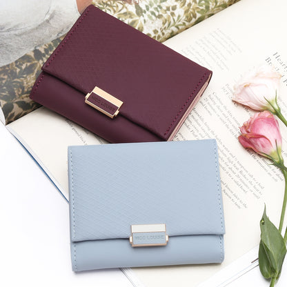 ELECTROPRIME Luxury Wallet Female Leather Women Leather Purse Plaid Wallet Ladies Hot Change Card Holder Coin Small Purses for Girls(Royal blue)