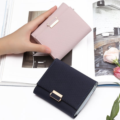 ELECTROPRIME Luxury Wallet Female Leather Women Leather Purse Plaid Wallet Ladies Hot Change Card Holder Coin Small Purses for Girls(Royal blue)