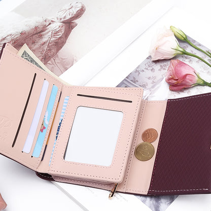 ELECTROPRIME Luxury Wallet Female Leather Women Leather Purse Plaid Wallet Ladies Hot Change Card Holder Coin Small Purses for Girls(Royal blue)
