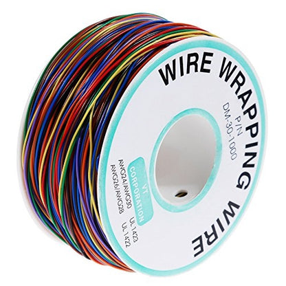 ELECTROPRIME 8 Colors 30AWG Wire Tinned Copper Solid PVC Insulation Wrapping Wire