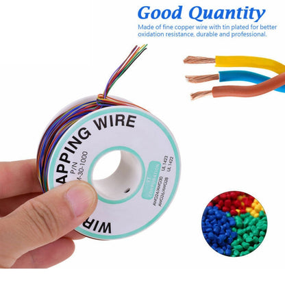 ELECTROPRIME 8 Colors 30AWG Wire Tinned Copper Solid PVC Insulation Wrapping Wire