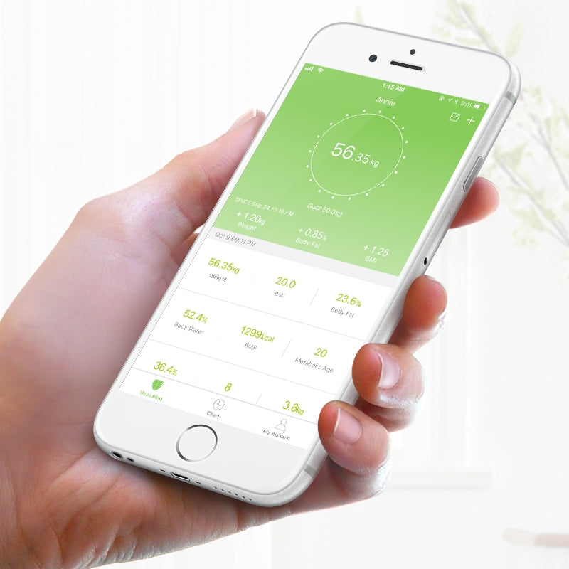 ELECTROPRIME GASON S4 Body Fat Scale Smart Electronic LED Digital Weighing Scale with Bluetooth APP, Support Android or IOS(White)