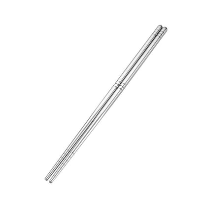 ELECTROPRIME 1 Pair Stainless Steel Tableware Colorful Reusable Metal Chopsticks Dishware, Length?23cm(Silver)
