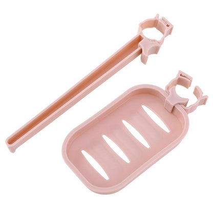 ELECTROPRIME 3 PCS Sink Hanging Storage Rack Sponge Holder Towel Organizer(Pink)