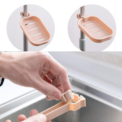 ELECTROPRIME 3 PCS Sink Hanging Storage Rack Sponge Holder Towel Organizer(Pink)