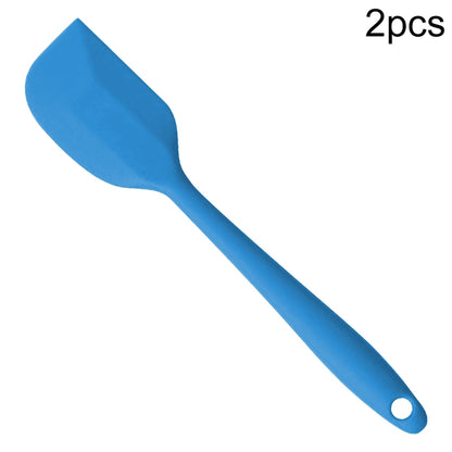 ELECTROPRIME 2 PCS Kitchen Silicone Cream Cake Spatula Mixing Scraper Brush Butter Mixer Brushes Baking Tool Kitchenware(Blue)