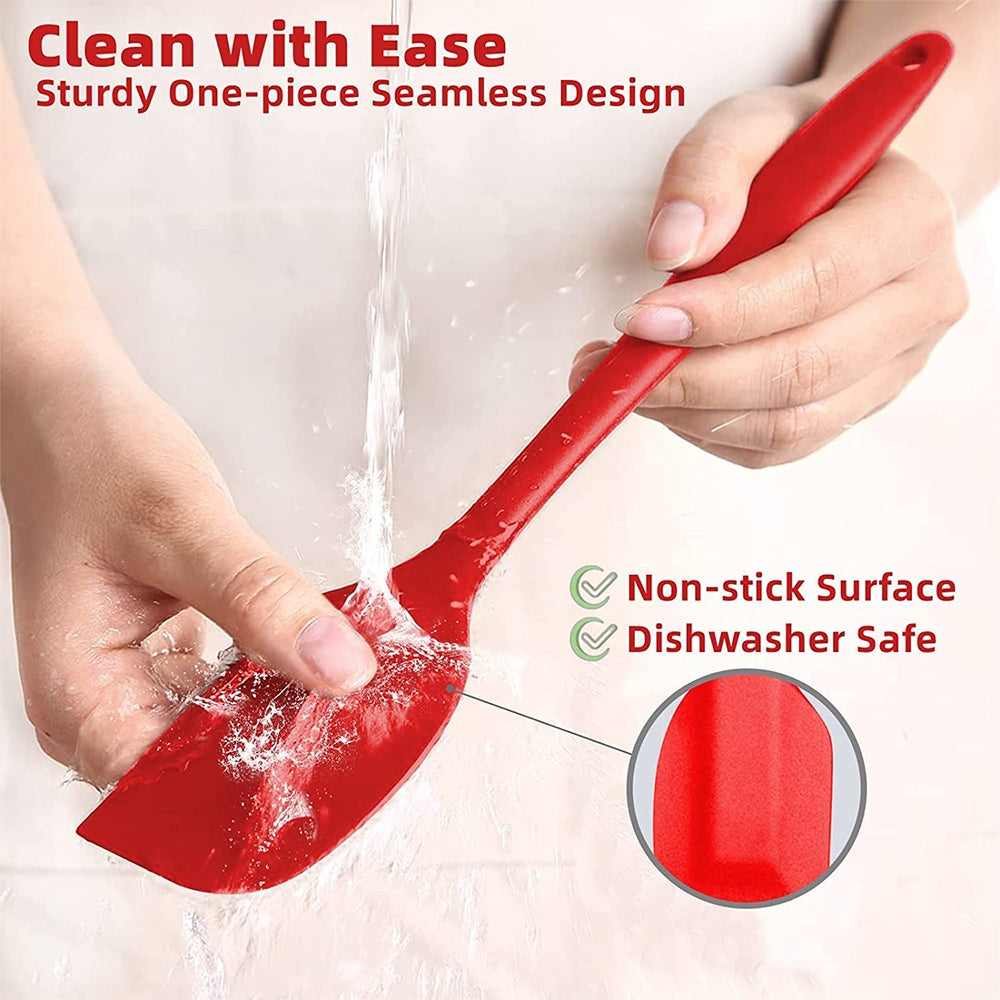 ELECTROPRIME Kitchen Silicone Cream Cake Spatula Mixing Scraper Brush Butter Mixer Brushes Baking Tool Kitchenware(Pink)